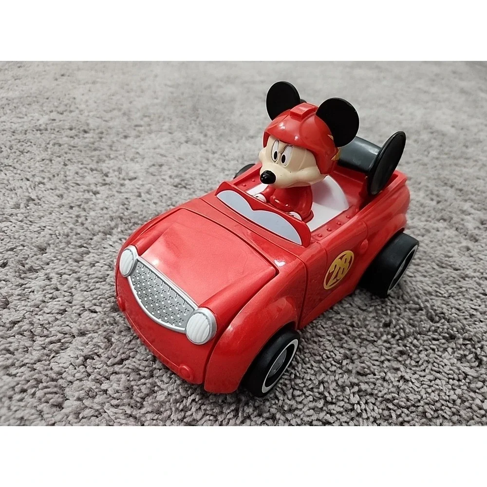 Disney Mickey Mouse Hot Rod Convertible Transformable Race Car Red